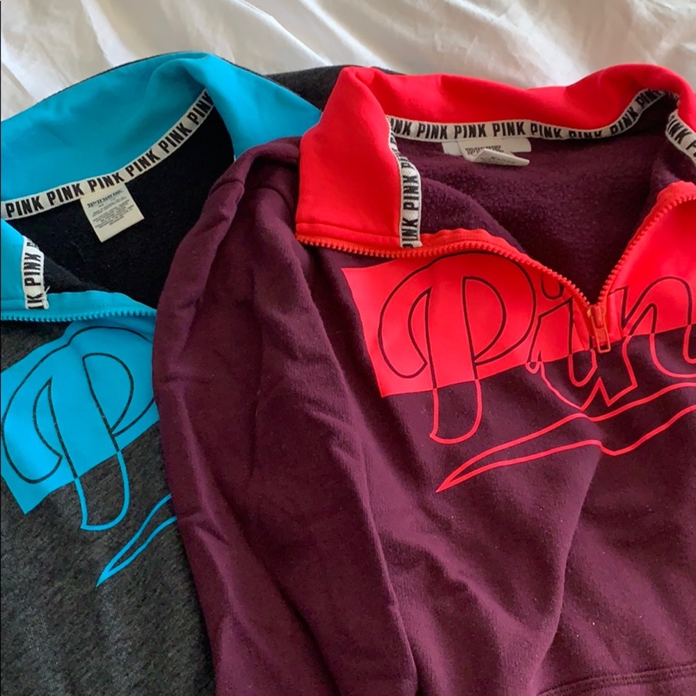 bundle of 2 PINK quarter zips